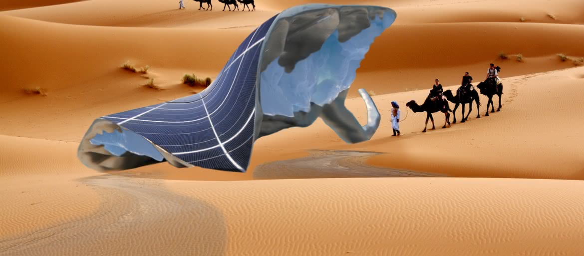 Solarny lodowiec na pustyni