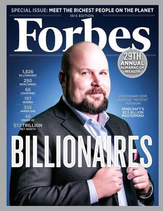 Markus Persson na okładce Forbesa