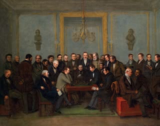 Słynny mecz szachowy rozegrany w 1843 r. w kawiarni Café de la Régence - Howard Staunton i Pierre Charles Fourrier Saint-A