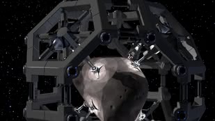 Jedna z wizji kopalni eksploatującej małą asteroidę