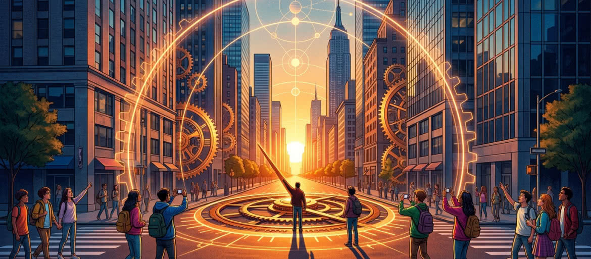 Zegar słoneczny z 1811 roku: Mechanizm Manhattanhenge 2026