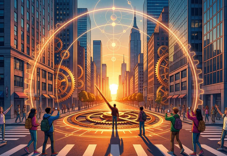 Zegar słoneczny z 1811 roku: Mechanizm Manhattanhenge 2026