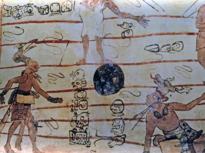 Malowidło przedstawiające grę w piłkę Majów