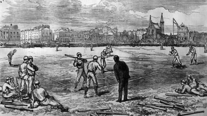 Mecz baseballowy w XIX wieku