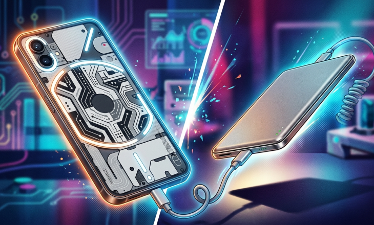 E-atrament na obudowie smartfona i powerbank o grubości 6 milimetrów
