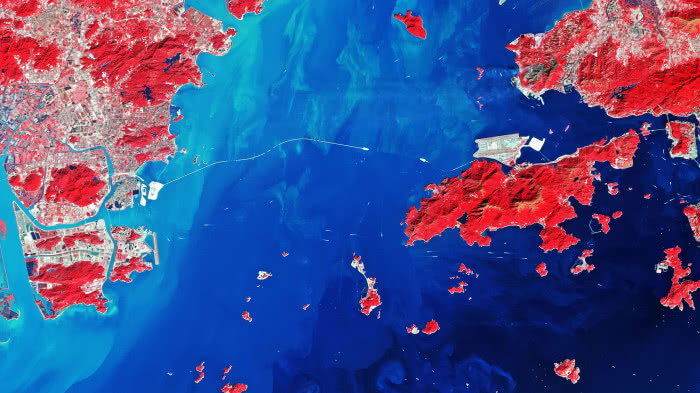 Most Hongkong-Makau na mapie satelitarnej