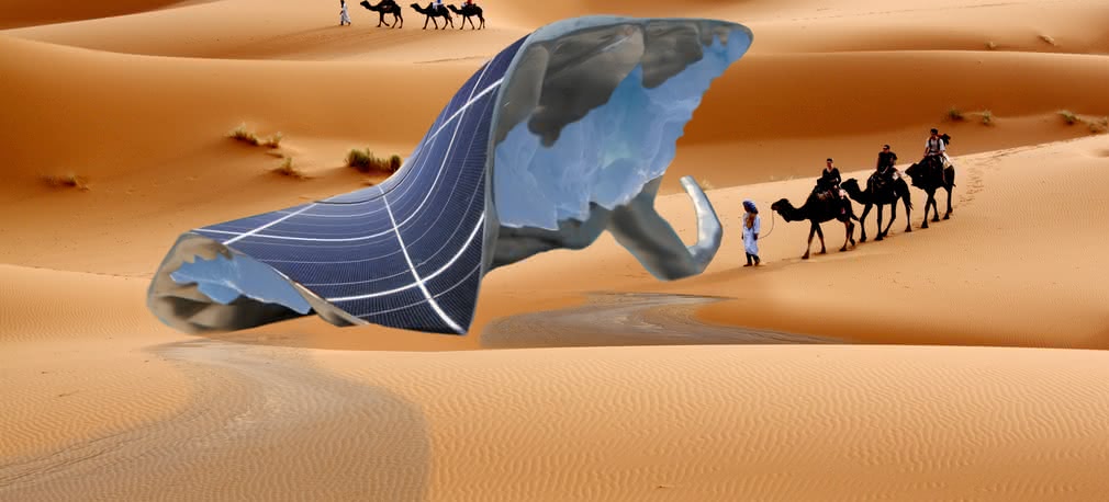 Solarny lodowiec na pustyni