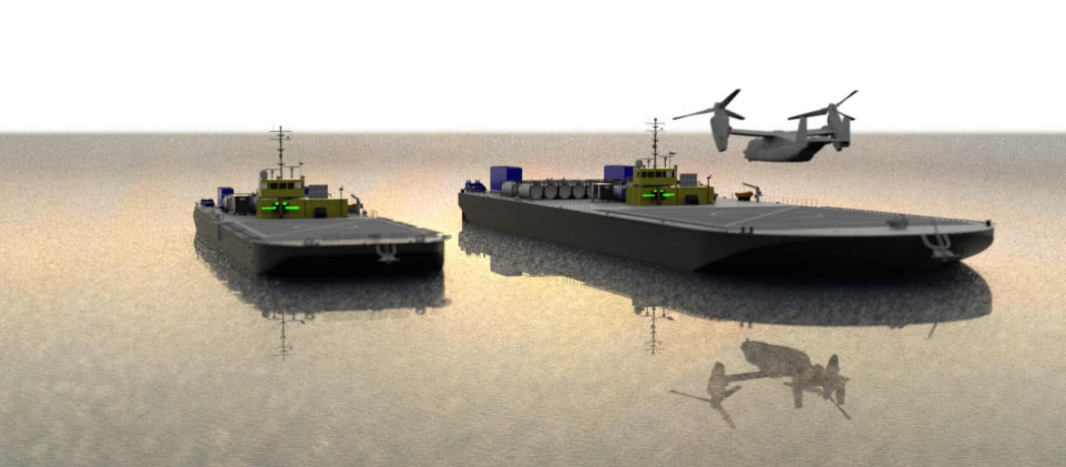 Autonomiczne barki-roboty do tankowania wojskowych maszyn