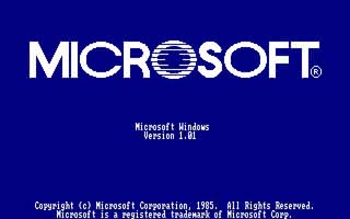 Ekran startowy systemu Windows 1.01