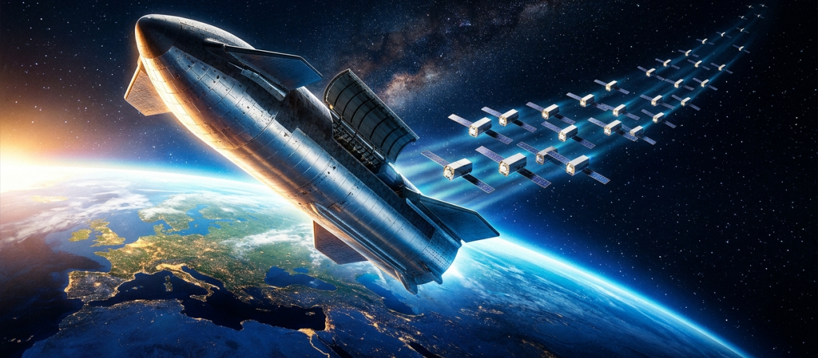 Starship na orbicie: 26 satelitów nowej generacji w jednym locie