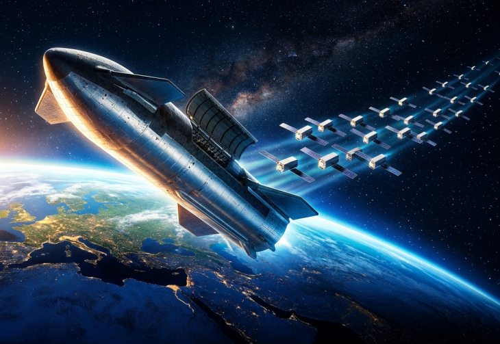 Starship na orbicie: 26 satelitów nowej generacji w jednym locie
