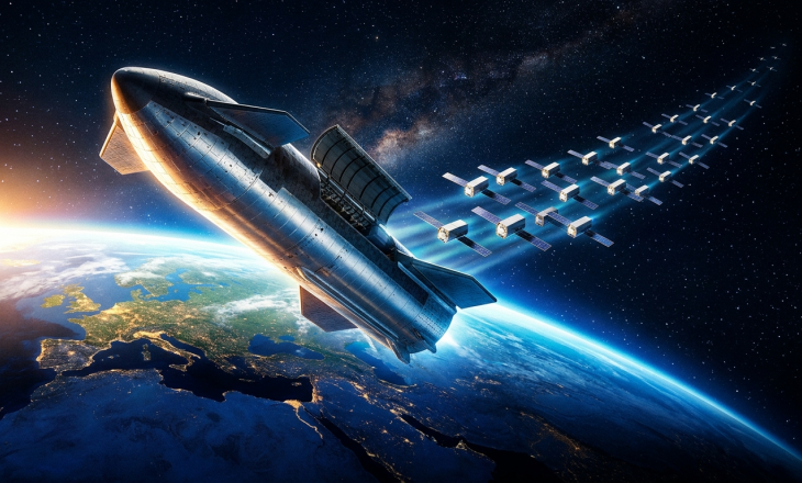 Starship na orbicie: 26 satelitów nowej generacji w jednym locie
