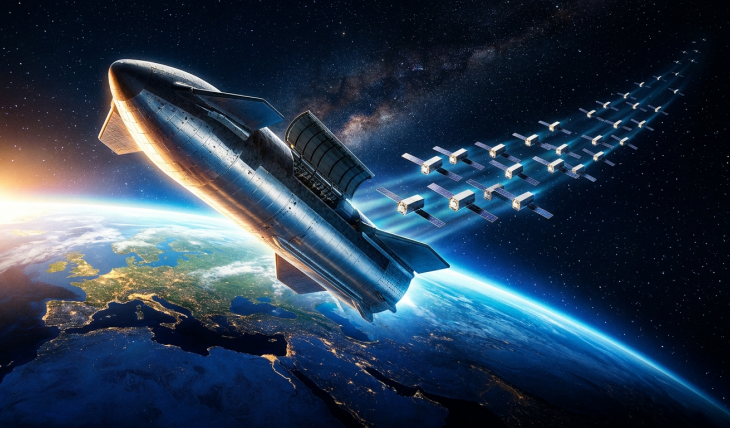 Starship na orbicie: 26 satelitów nowej generacji w jednym locie
