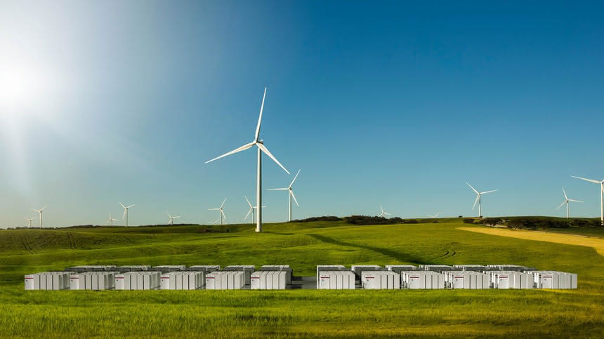 Farma wiatrowa i magazyn energii Tesli w Australii