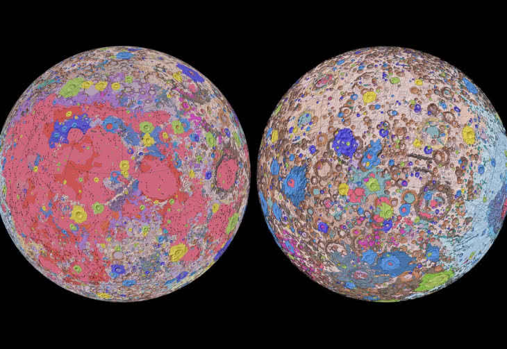 Pełna geologiczna mapa Księżyca