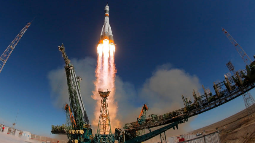 Start Sojuza MS-10 w październiku 2018 r.