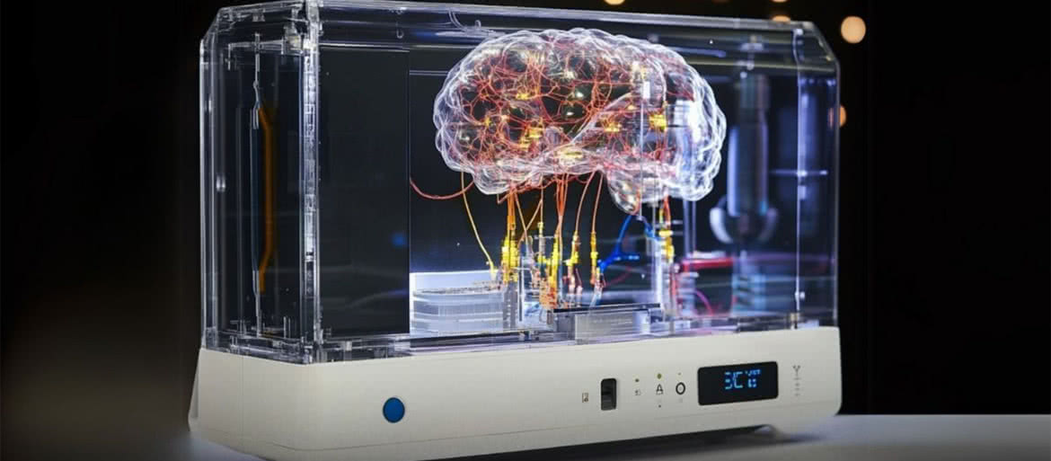 Sztuczny kawałek mózgu z laboratorium