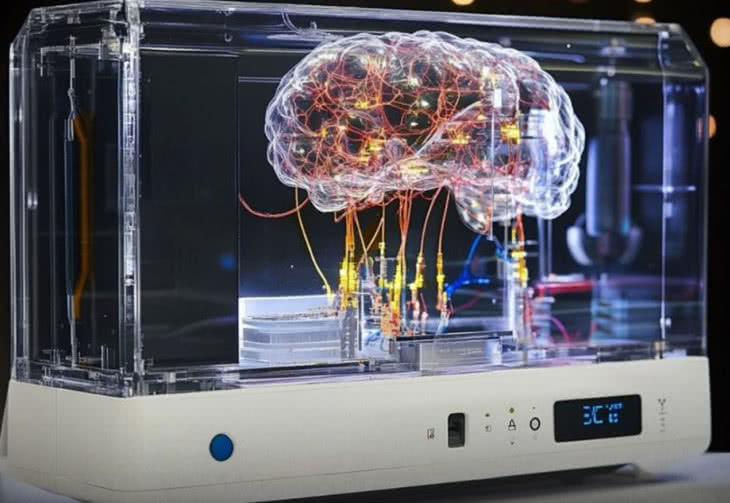 Sztuczny kawałek mózgu z laboratorium