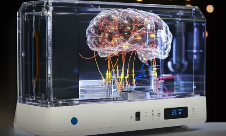 Sztuczny kawałek mózgu z laboratorium