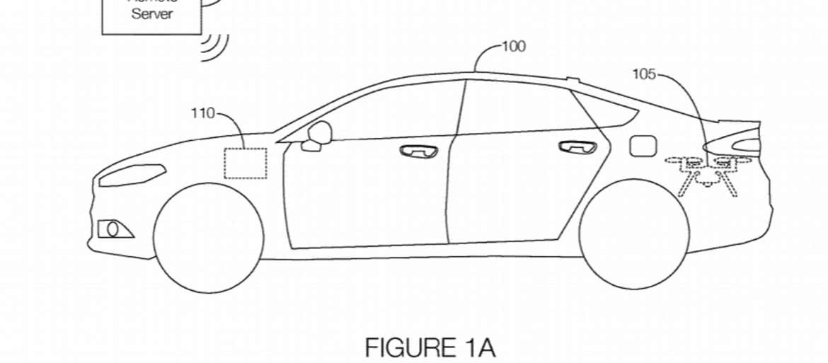 Ford patentuje drona, którego można wypuścić z bagażnika samochodu