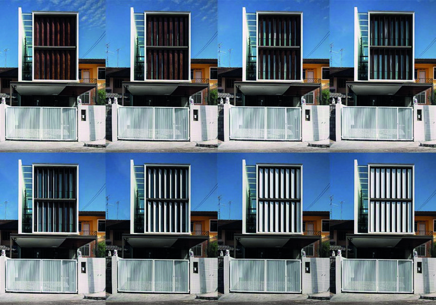 Żaluzje odmieniające fasadę domu w Singapurze, autorstwa pracowni HYLA Architects