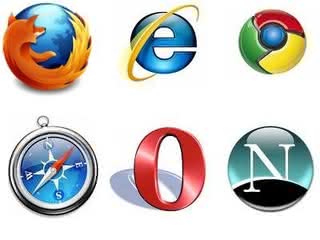 Logotypy rywalizujących przeglądarek
