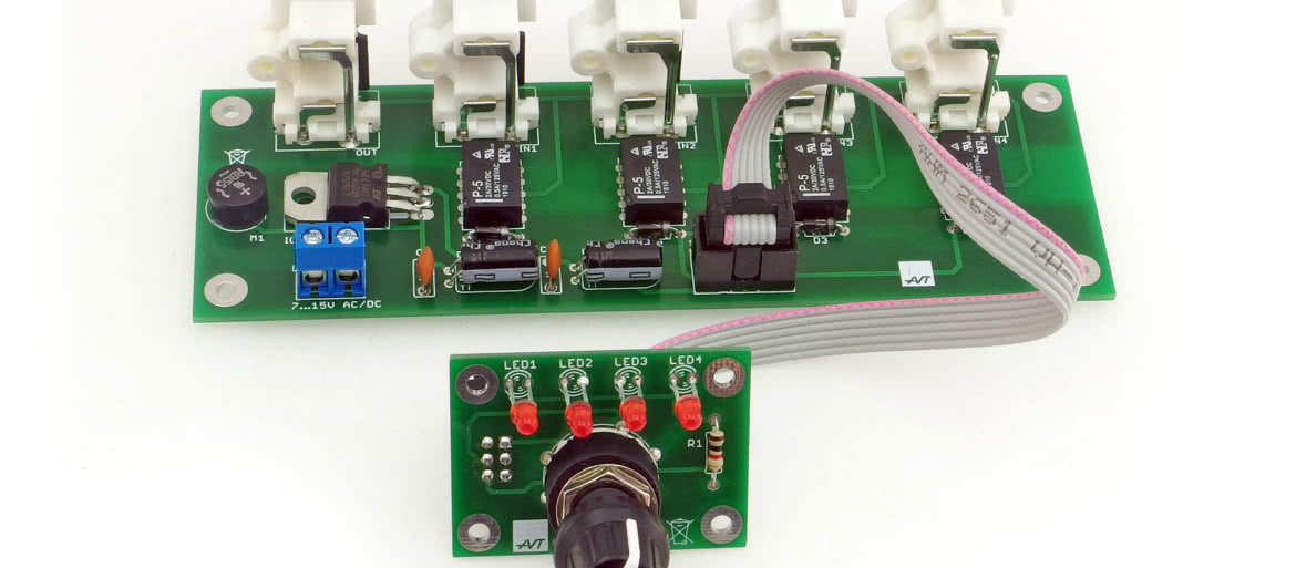 AVT5796 - selektor wejść audio z przełącznikiem obrotowym