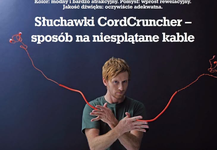 Słuchawki CordCruncher - sposób na niesplątane kable