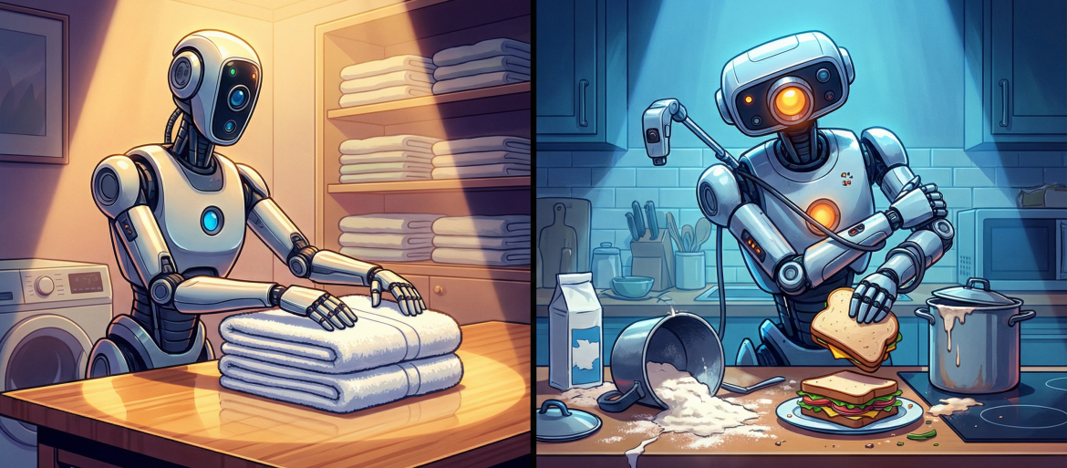 Robot układa 850 ręczników bez mrugnięcia – kuchnia wciąż poza ligą