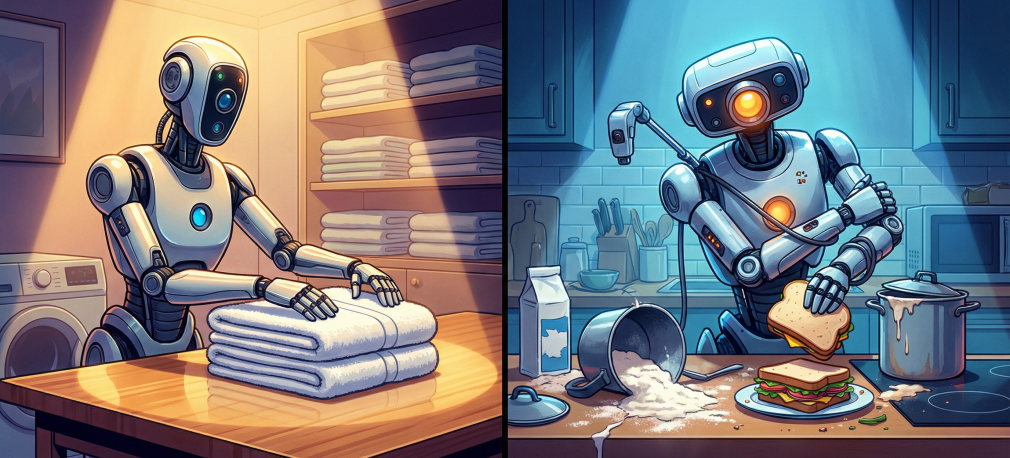 Robot układa 850 ręczników bez mrugnięcia – kuchnia wciąż poza ligą