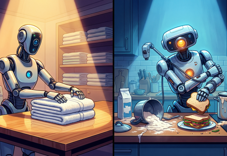 Robot układa 850 ręczników bez mrugnięcia – kuchnia wciąż poza ligą