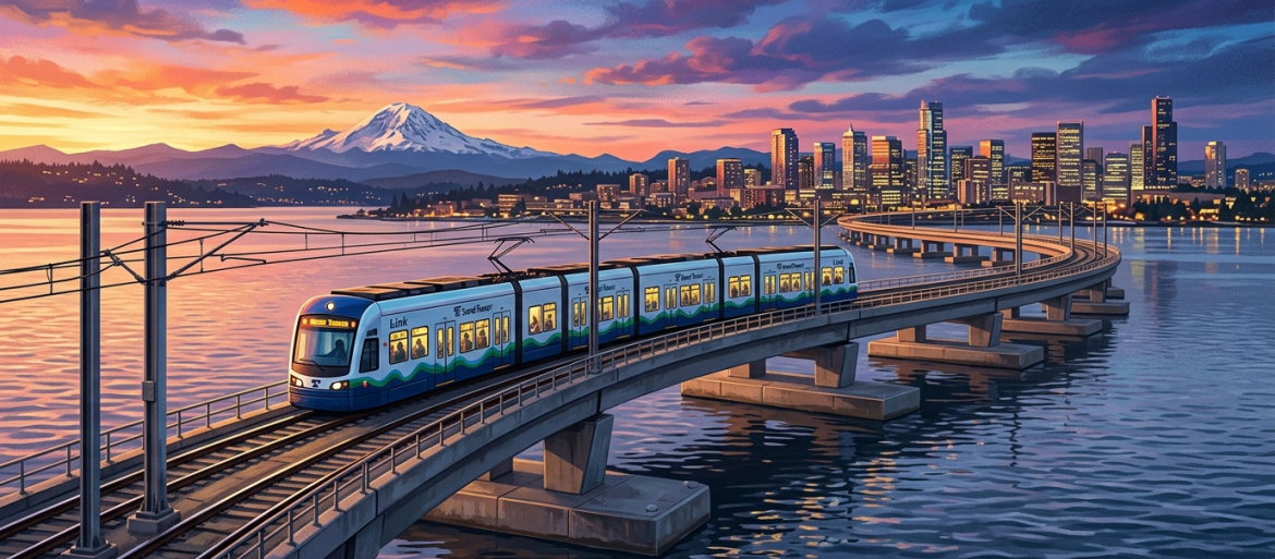 Szyny na falach - pierwsza na świecie pływająca kolej połączyła Seattle i Bellevue