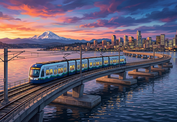 Szyny na falach - pierwsza na świecie pływająca kolej połączyła Seattle i Bellevue