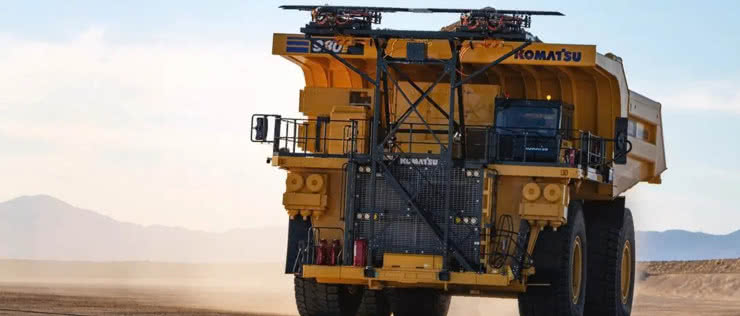 Potrójnie hybrydowe wielkie wywrotki górnicze Komatsu