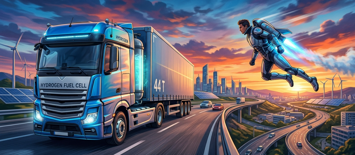 Wodorowe 44 tony i 137 km/h w odrzutowym skafandrze