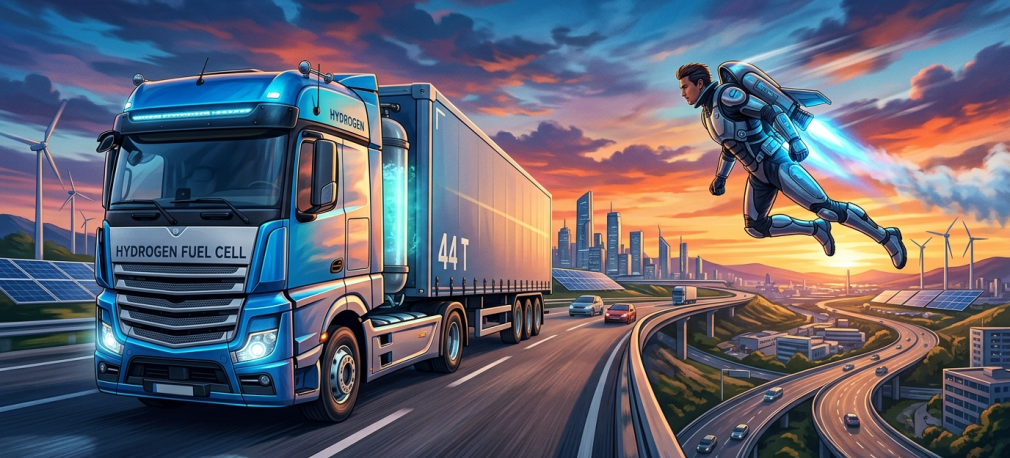 Wodorowe 44 tony i 137 km/h w odrzutowym skafandrze