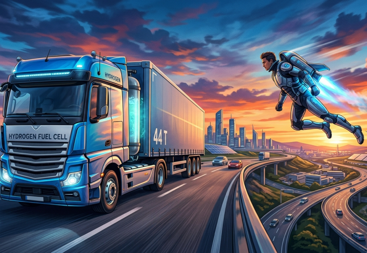 Wodorowe 44 tony i 137 km/h w odrzutowym skafandrze