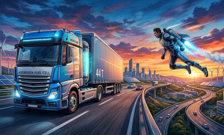 Wodorowe 44 tony i 137 km/h w odrzutowym skafandrze