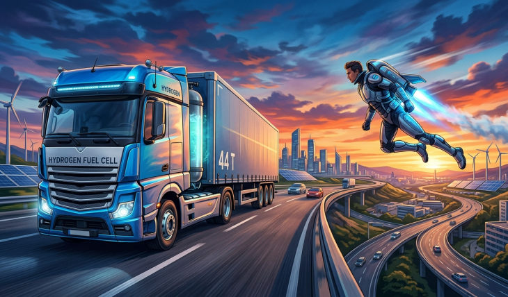 Wodorowe 44 tony i 137 km/h w odrzutowym skafandrze