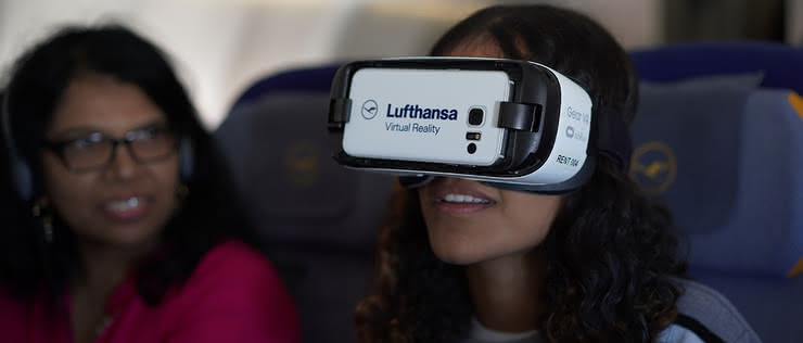 Lufthansa testuje VR dla pasażerów samolotu
