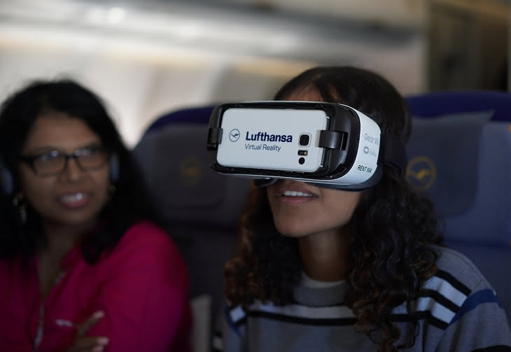 Lufthansa testuje VR dla pasażerów samolotu