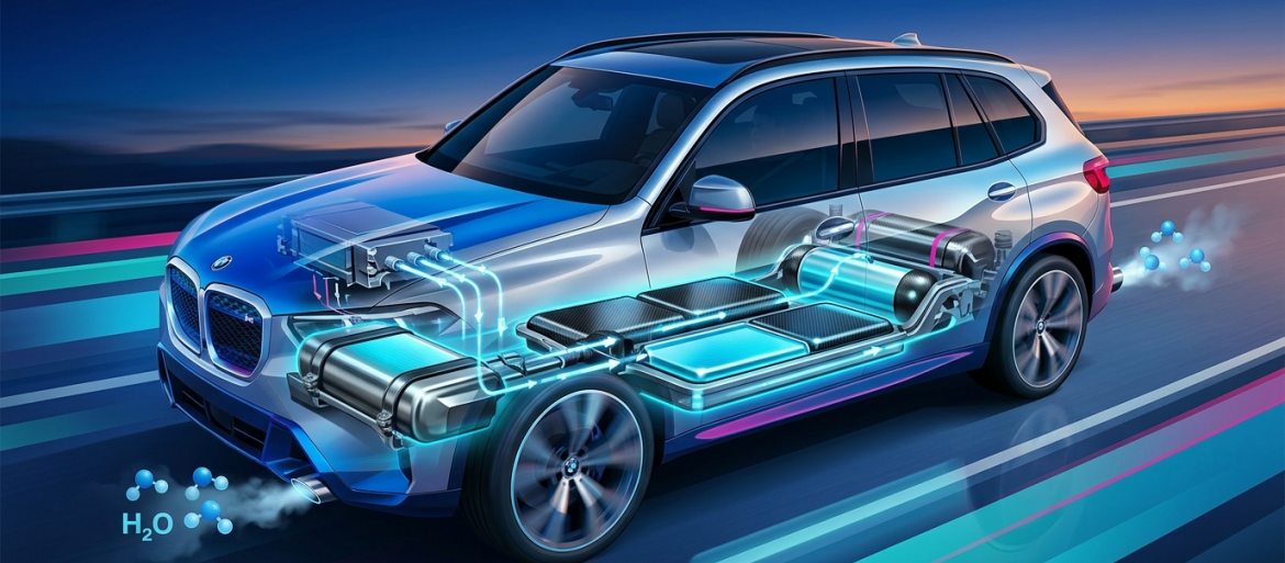 Płaskie zbiorniki wodorowe BMW wydłużają zasięg do 750 kilometrów