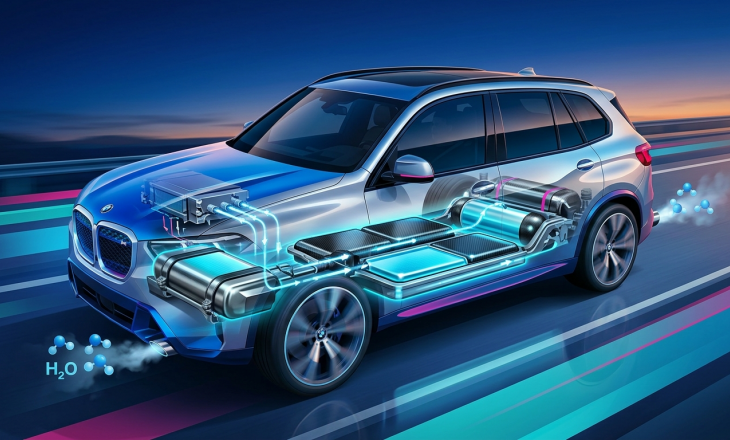 Płaskie zbiorniki wodorowe BMW wydłużają zasięg do 750 kilometrów
