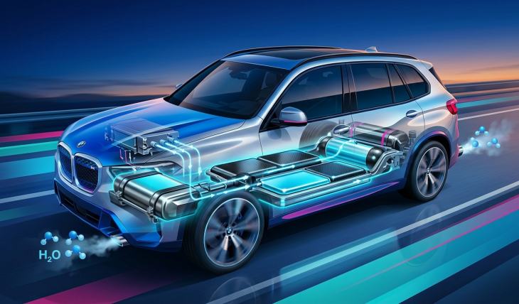 Płaskie zbiorniki wodorowe BMW wydłużają zasięg do 750 kilometrów