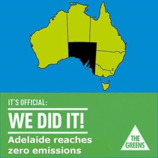 Grafika australijskich Zielonych, sławiąca osiągnięcie stanu zero emisji gazów cieplarnianych