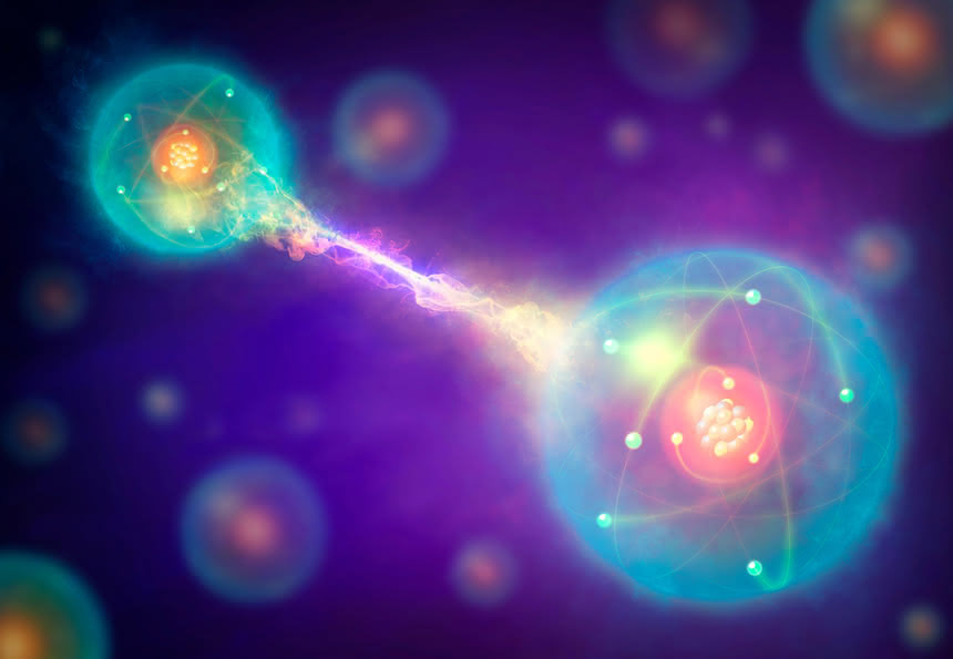 Wizualizacja splątania kwantowego atomów